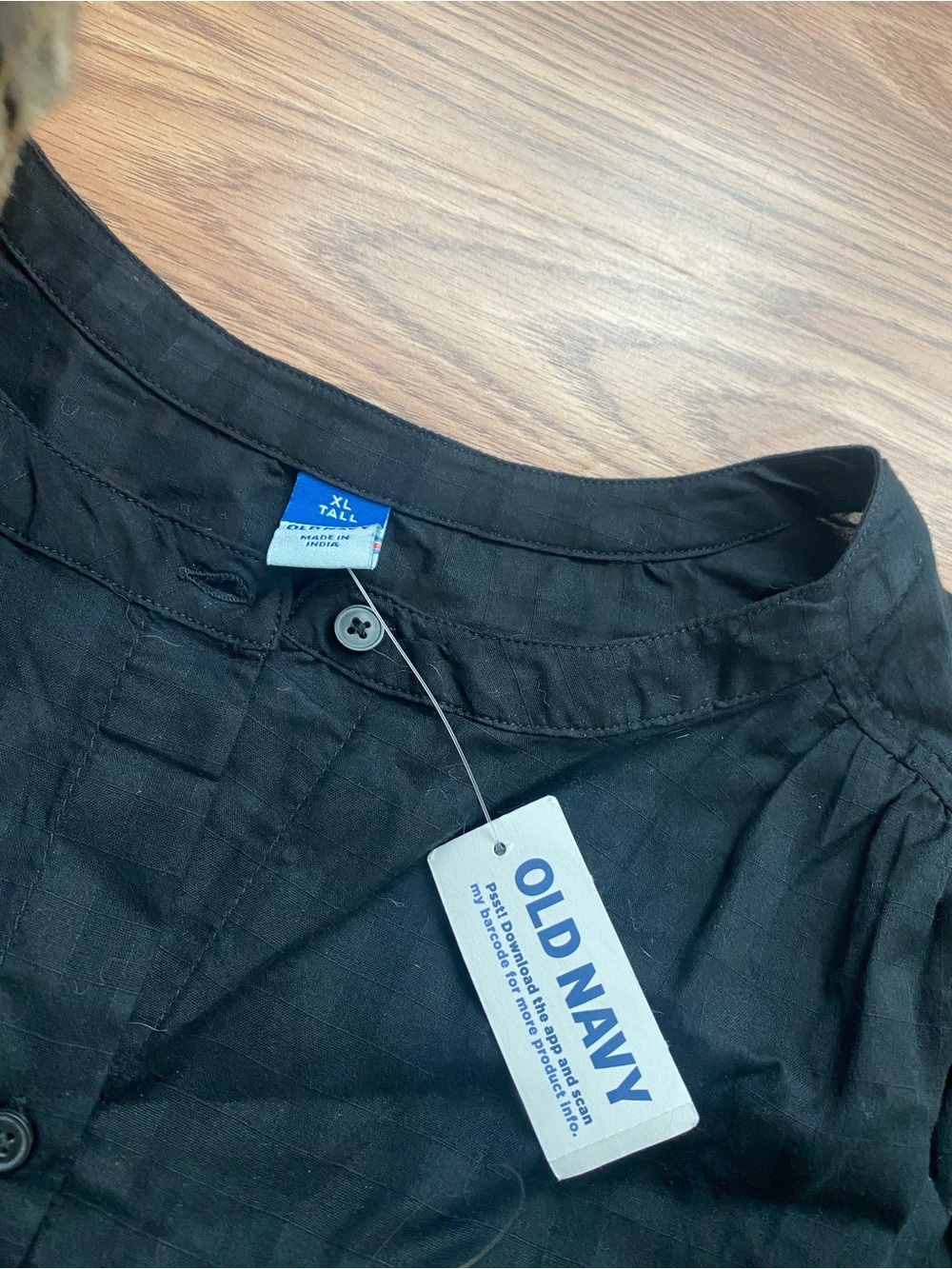 Black Button-Front Top - Picture 3 of 5